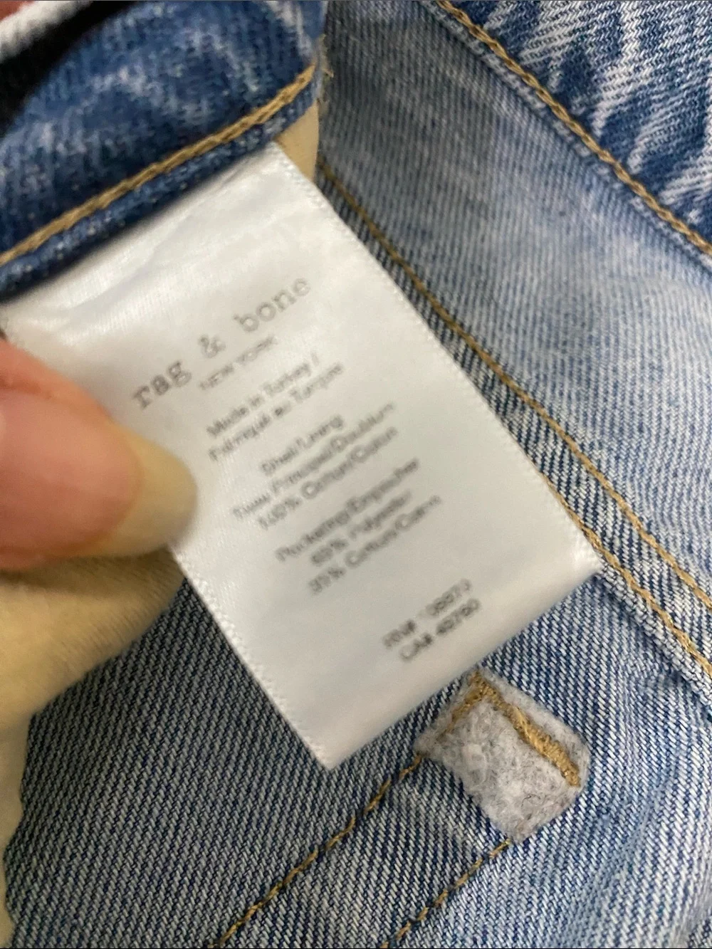 rag & bone Light Blue Wide-Leg Jeans with Frayed Hem - Picture 3 of 5